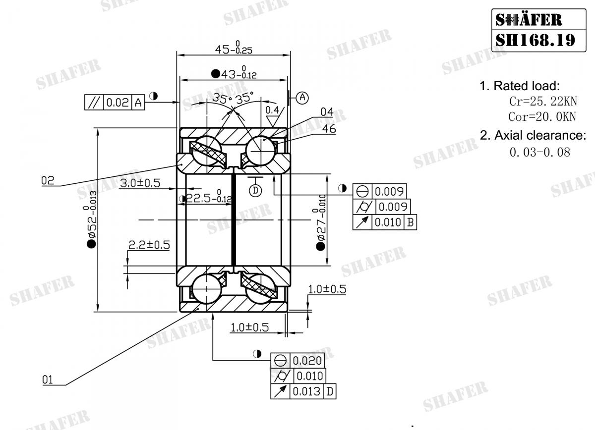 SHAFER - SH168.19 - Підшипник зад. Nissan Sunny B12, N13 86-90
