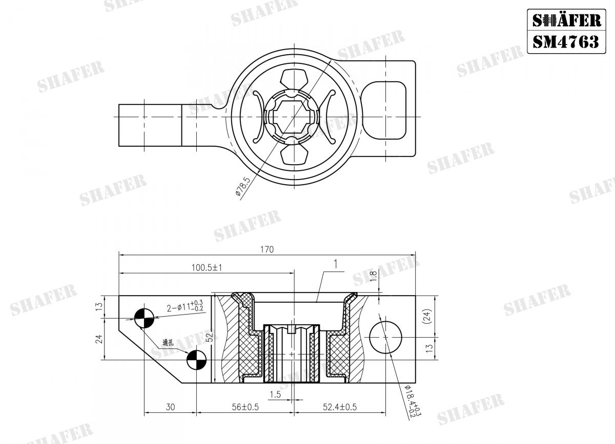 SHAFER - SM4763 - С/блок прав. (з кронштейном) важеля перед. Audi A3// Seat Altea// VW Golf VI 1.2-2.0Tdi 11.07-