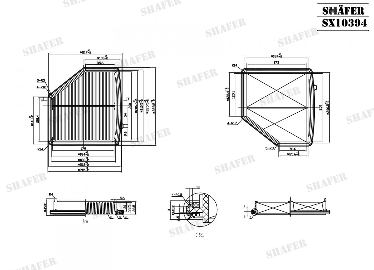 SHAFER - SX10394 - Фільтр повітряний Honda HR-V 1.8 16-  (USA)