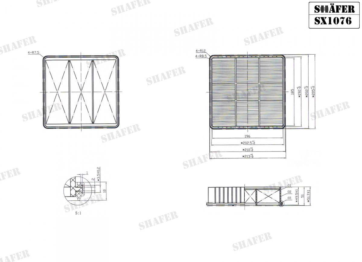 SHAFER - SX1076 - Фiльтр повiтряний Mitsubishi Outlander 03-, Mitsubishi Lancer/Colt 1.3/1.5/1.6 95- SHAFER - SX1076 - Фiльтр повiтряний Mitsubishi Outlander 03-, Mitsubishi Lancer/Colt 1.3/1.5/1.6 95-