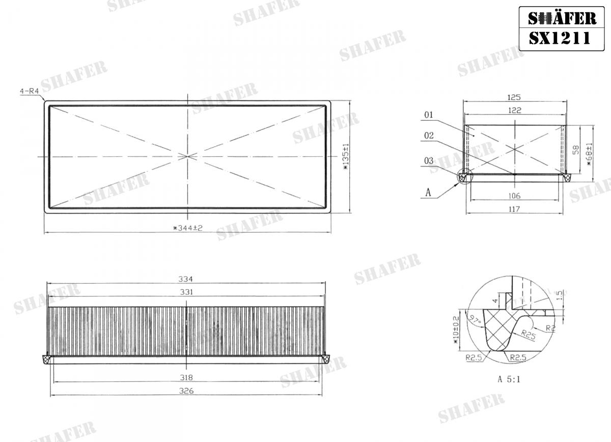 SHAFER - SX1211 - Фільтр повітряний Audi/Seat/Skoda/VW 1.9/2.0TDI