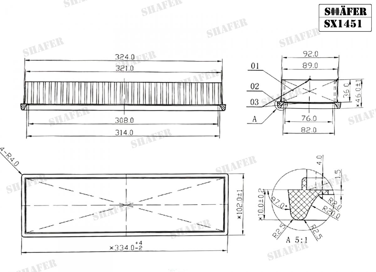 SHAFER - SX1451 -  Фільтр повітряний Citroen Berlingo/C3 /Peugeot Partner 96-