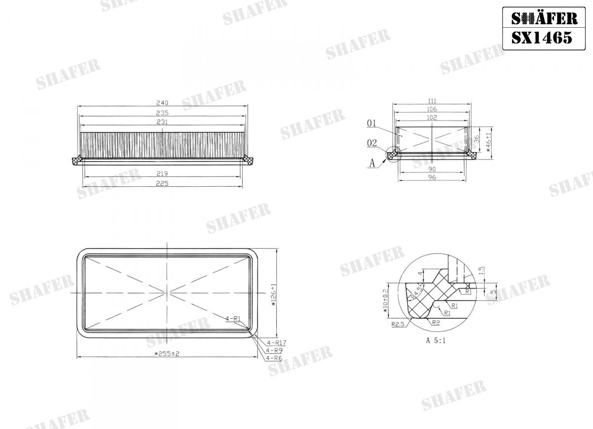 SHAFER - SX1465 - Фiльтр повiтряний Hyundai Getz 1.5 Sohc/Getz 1.1, 1.3, 1.6