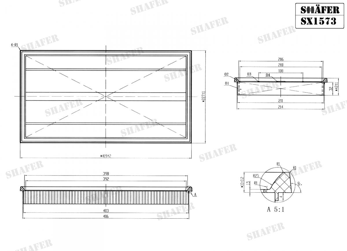 SHAFER - SX1573 - Фiльтр повiтряний DB Viano/Vito 2.0/3.2/Cdi 03-