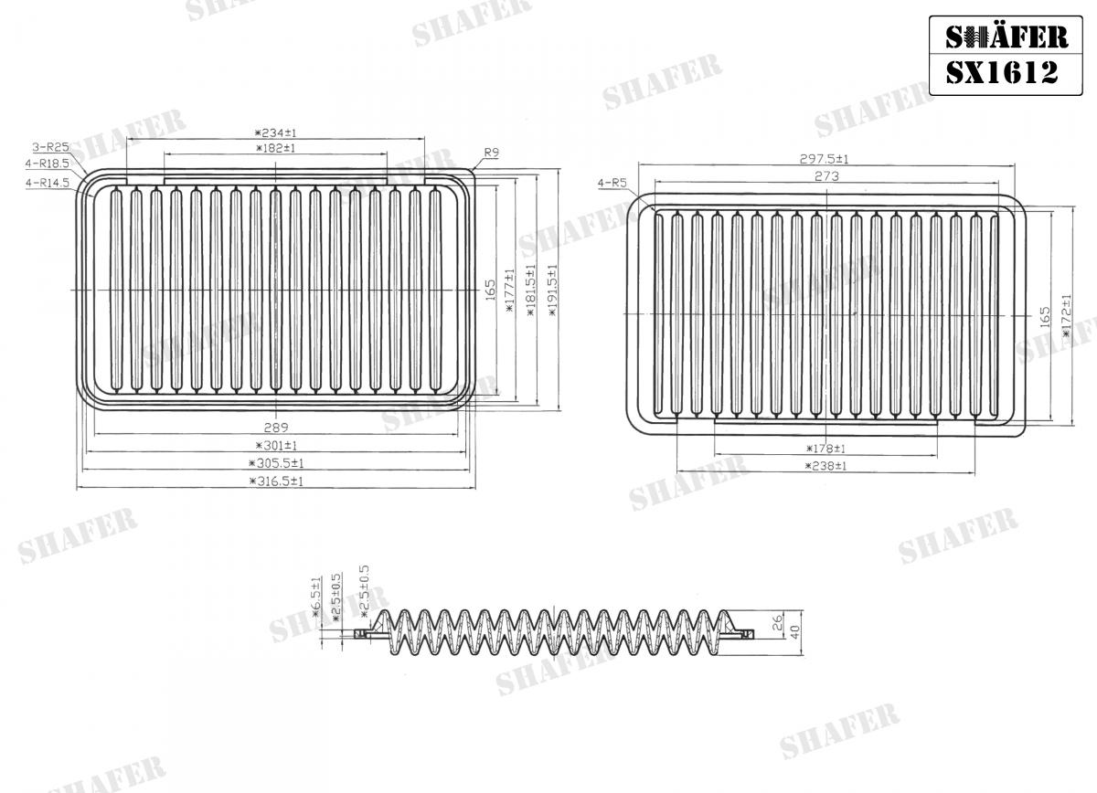 SHAFER - SX1612 - Фільтр повітряний Toyota Camry 2,0 16V 01-