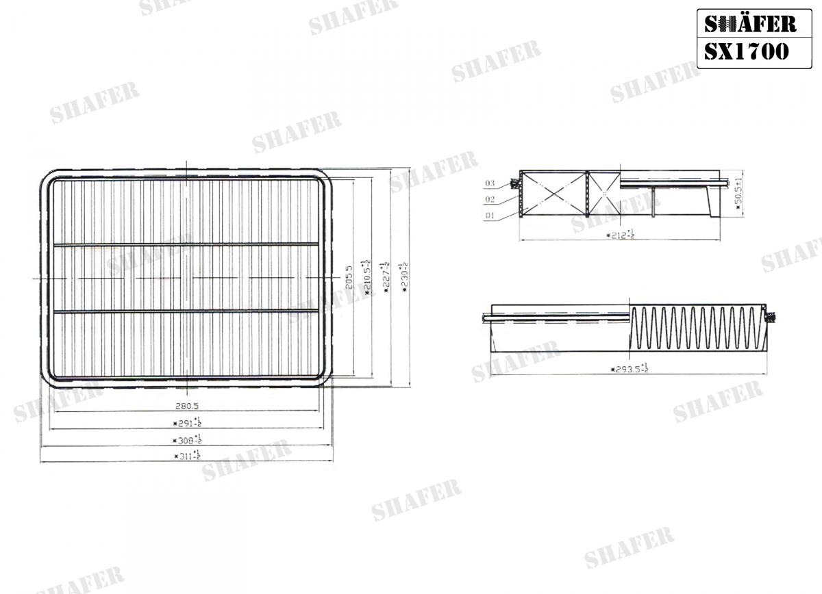 SHAFER - SX1700 - Фільтр повітряний Toyota Land Cruiser 03-