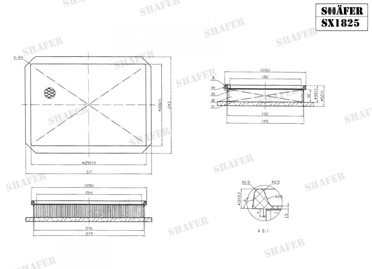 SHAFER - SX1825 - Фiльтр повiтряний Opel Combo/Meriva 1.3/1.7 CDTI 01-