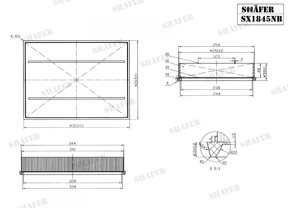 SHAFER - SX1845NB - Фiльтр повiтря DB Sprinter 06-/VW Crafter 06- (упаковка - поліет.пакет)