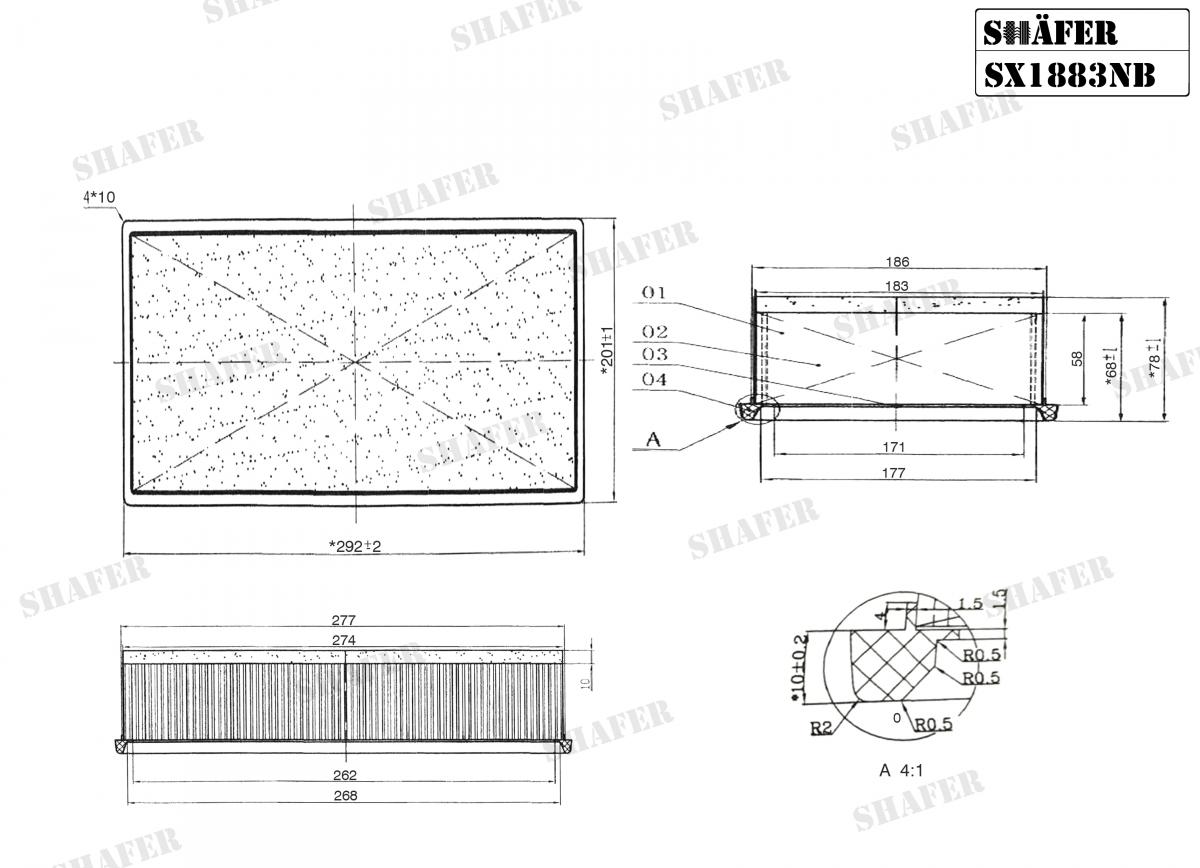 SHAFER - SX1883NB - Фільтр повітряний Opel Movano-B 2.3 CDTI 05/10-/Renault Master IV 2.3 DCI 02/10- (без карт.упаковки)