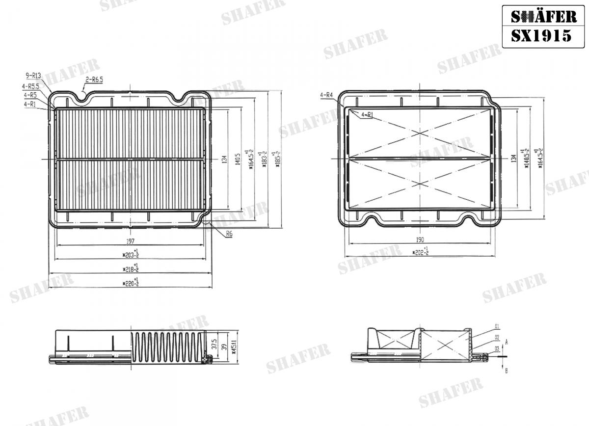 SHAFER - SX1915 - Фільтр повітряний Chevrolet Aveo (T200, T250, T255) 05-