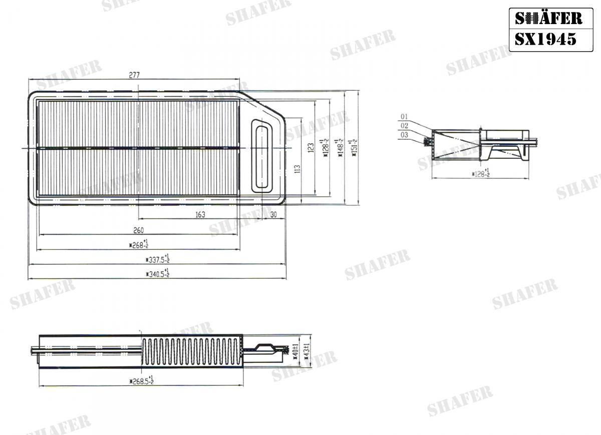 SHAFER - SX1945 - Фільтр повітряний Honda Accord VIII 2,0/2,4 02.03->
