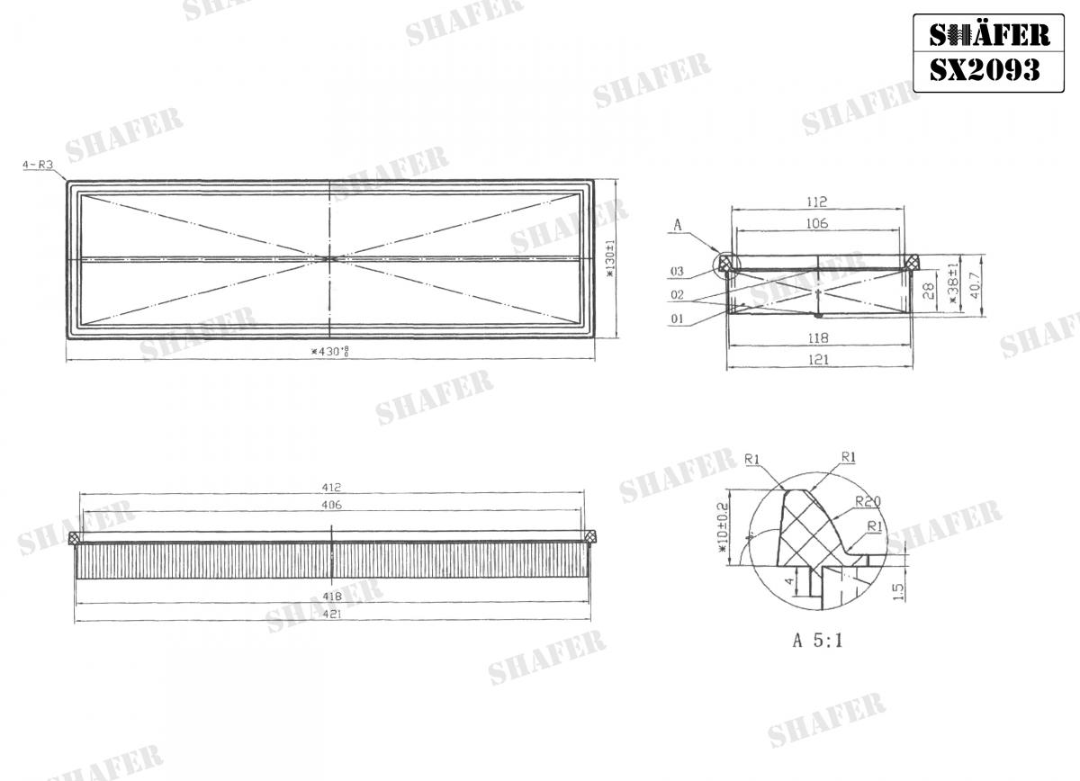 SHAFER - SX2093 - Фільтр повітряний VW Jetta 2.5  06-