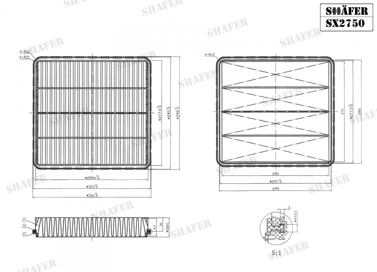 SHAFER - SX2750 - Фільтр повітряний Toyota Land Cruiser, Lexus LX (4.7, 5.7) 07- SHAFER - SX2750 - Фільтр повітряний Toyota Land Cruiser, Lexus LX (4.7, 5.7) 07-