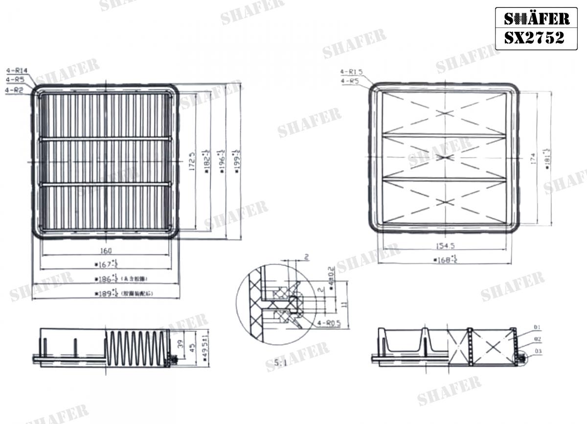 SHAFER - SX2752 - Фільтр повітряний Kia Ceed 1.4 1.6 1.6CRDI 90 2.0 06-