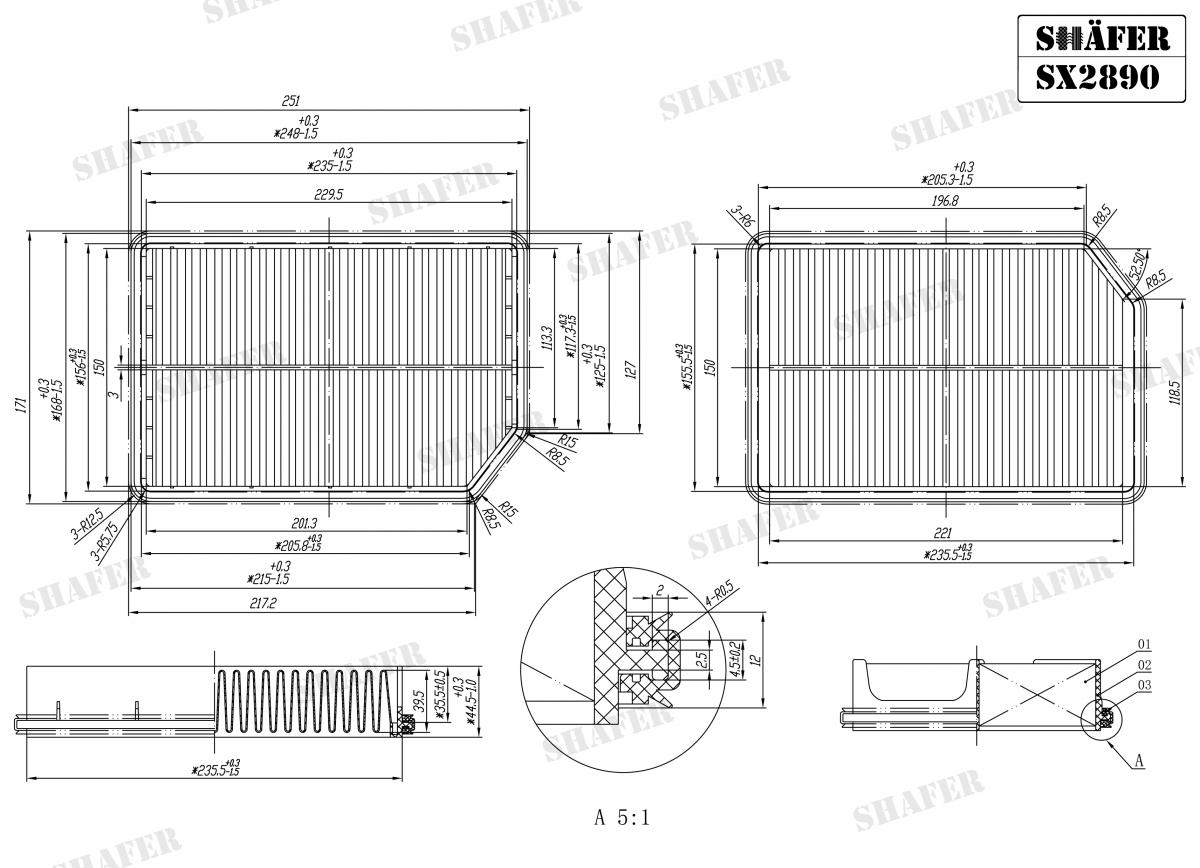 SHAFER - SX2890 - Фільтр повітряний Kia Cerato 1.6 TCI 06-
