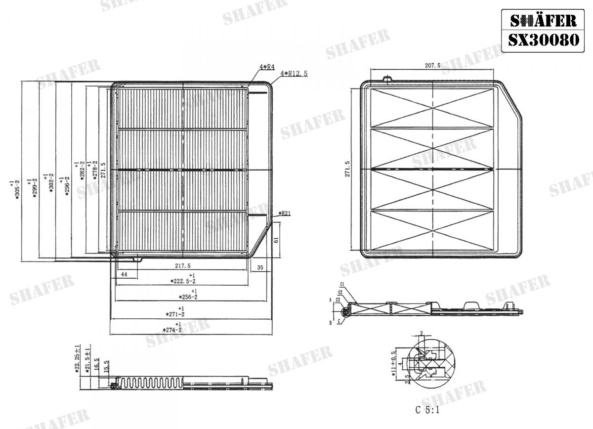 SHAFER - SX30080 - Фільтр повітряний Suzuki Vitara 1.4 15-