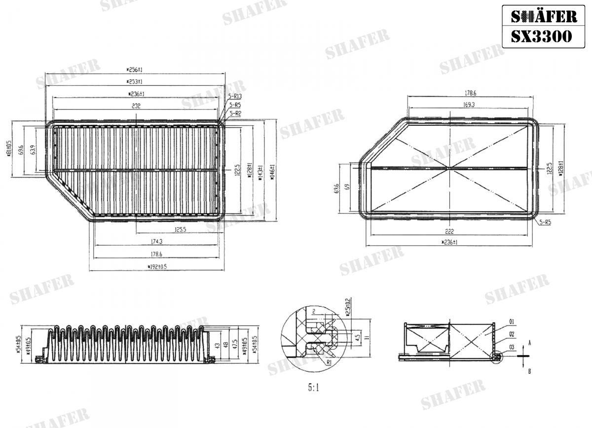 SHAFER - SX3300 - Фільтр повітряний Hyundai Solaris 1.4-1.6 10- /Kia Rio (UB) 1.1-1.4 11-