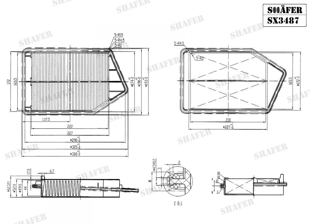 SHAFER - SX3487 - Фільтр повітряний Honda Accord 2.4 12-