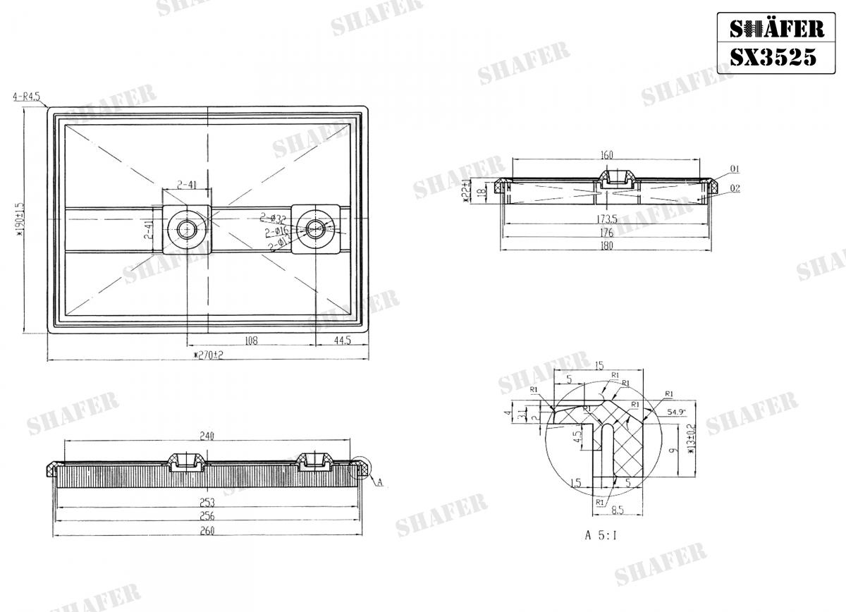 SHAFER - SX3525 - Фільтр повітряний VAG 1,2/1,4TFSI 13-
