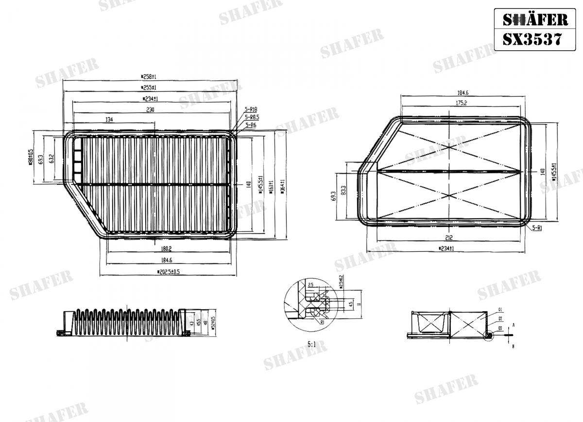 SHAFER - SX3537 - Фільтр повітряний Hyunday Elantra 1.6 GDI, 1.8 GDI 11- SHAFER - SX3537 - Фільтр повітряний Hyunday Elantra 1.6 GDI, 1.8 GDI 11-