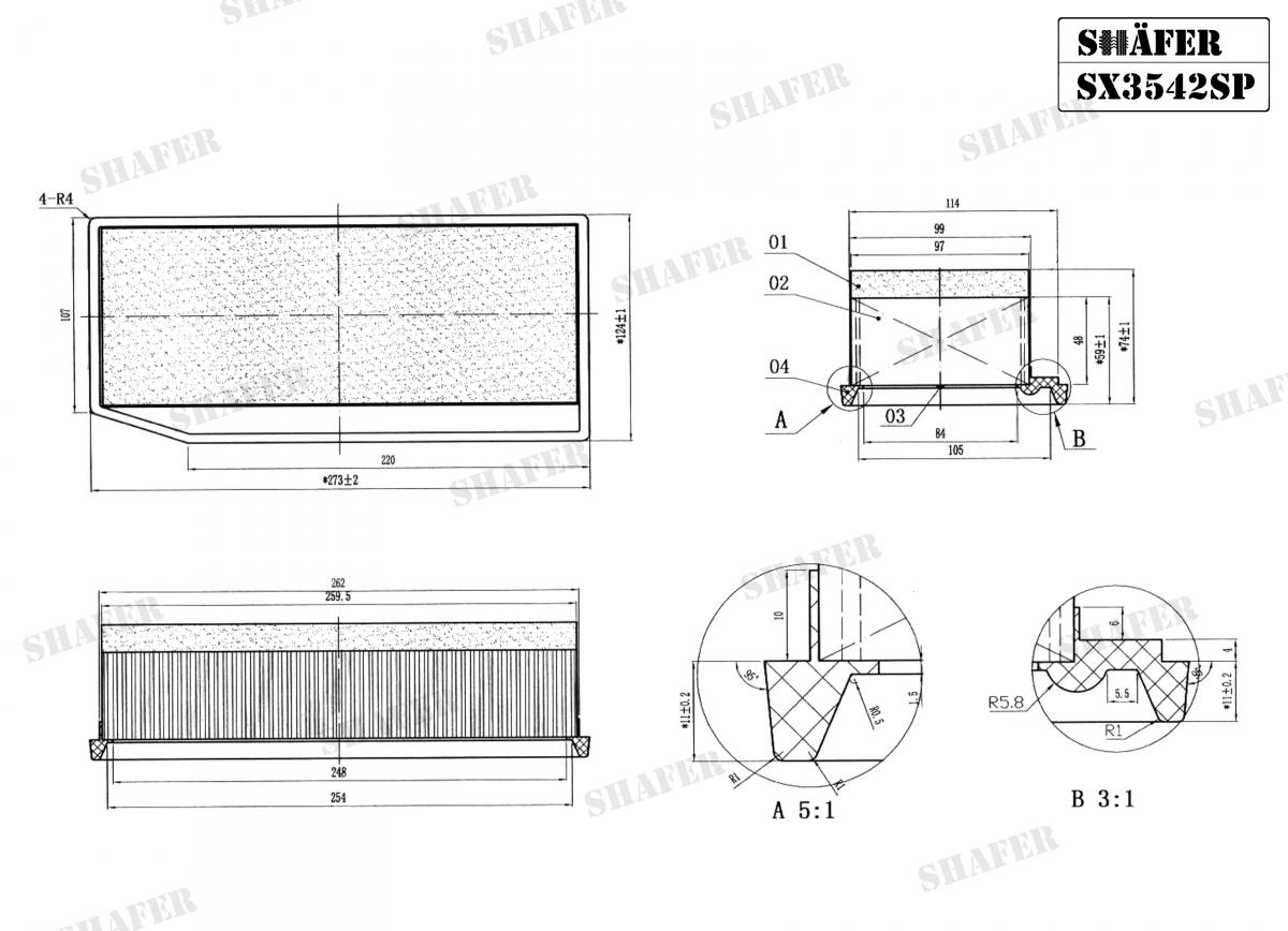 SHAFER - SX3542SP - Фільтр повітряний (з фільтром додат.очистки) Renault Dokker/Sandero/Clio/Dacia Logan 1.5dCi 13-