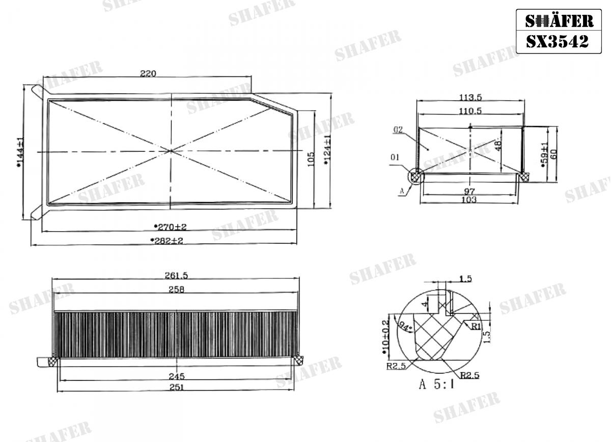 SHAFER - SX3542 - Фільтр повітряний Renault Dokker/Sandero/Clio/Dacia Logan 1.5dCi 13-