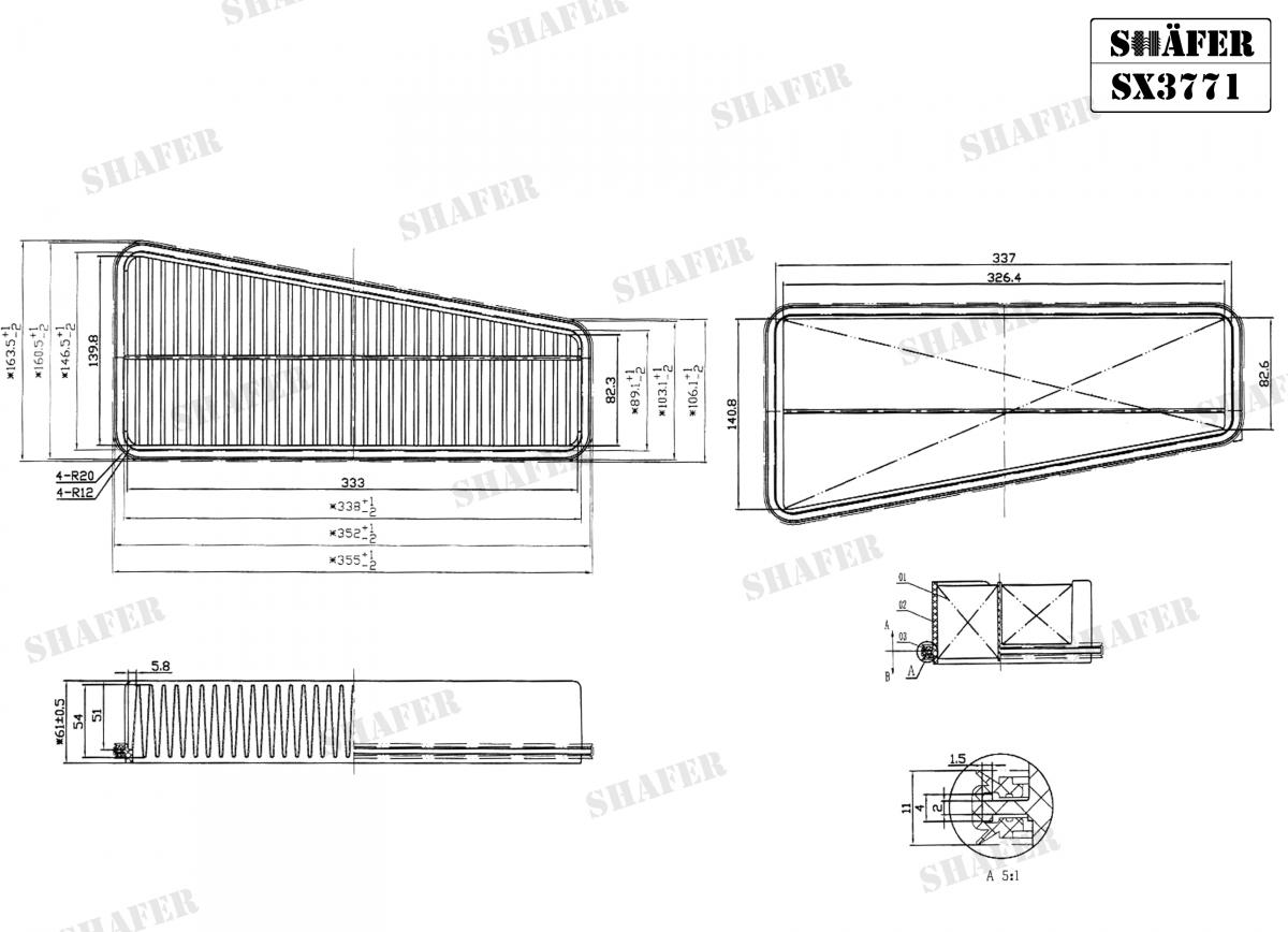 SHAFER - SX3771 - Фільтр повітряний Toyota Land Cruiser Prado I 03-