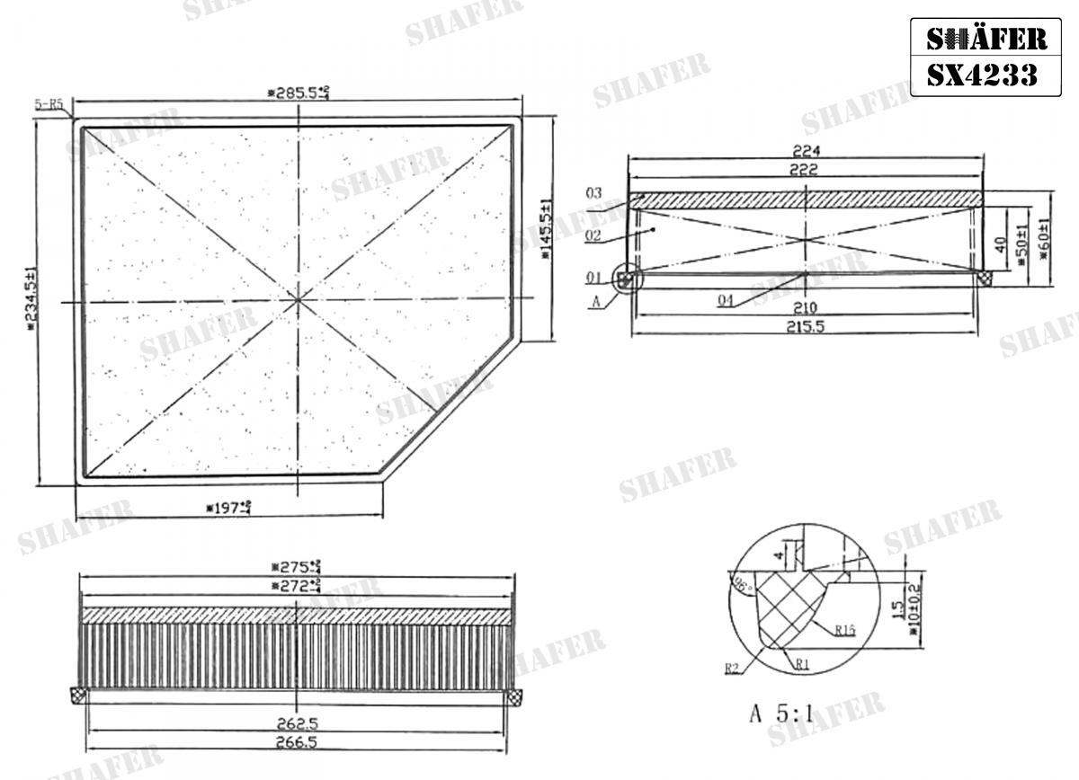 SHAFER - SX4233 - Фільтр повітряний (з додатк.фільтром) Volvo S90/V90 16-, XC60 17-, XC90 15-