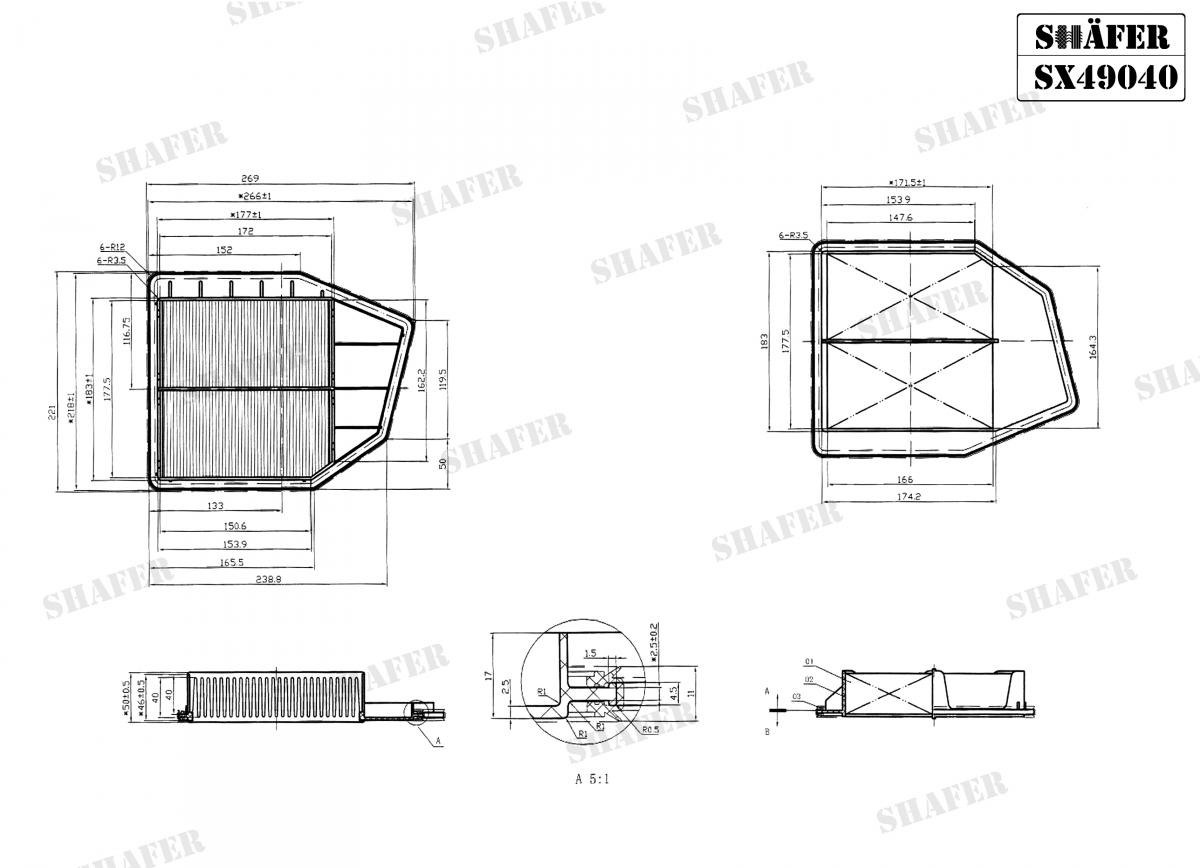 SHAFER - SX49040 - Фільтр повітряний Honda Accord 2.4 08- SHAFER - SX49040 - Фільтр повітряний Honda Accord 2.4 08-