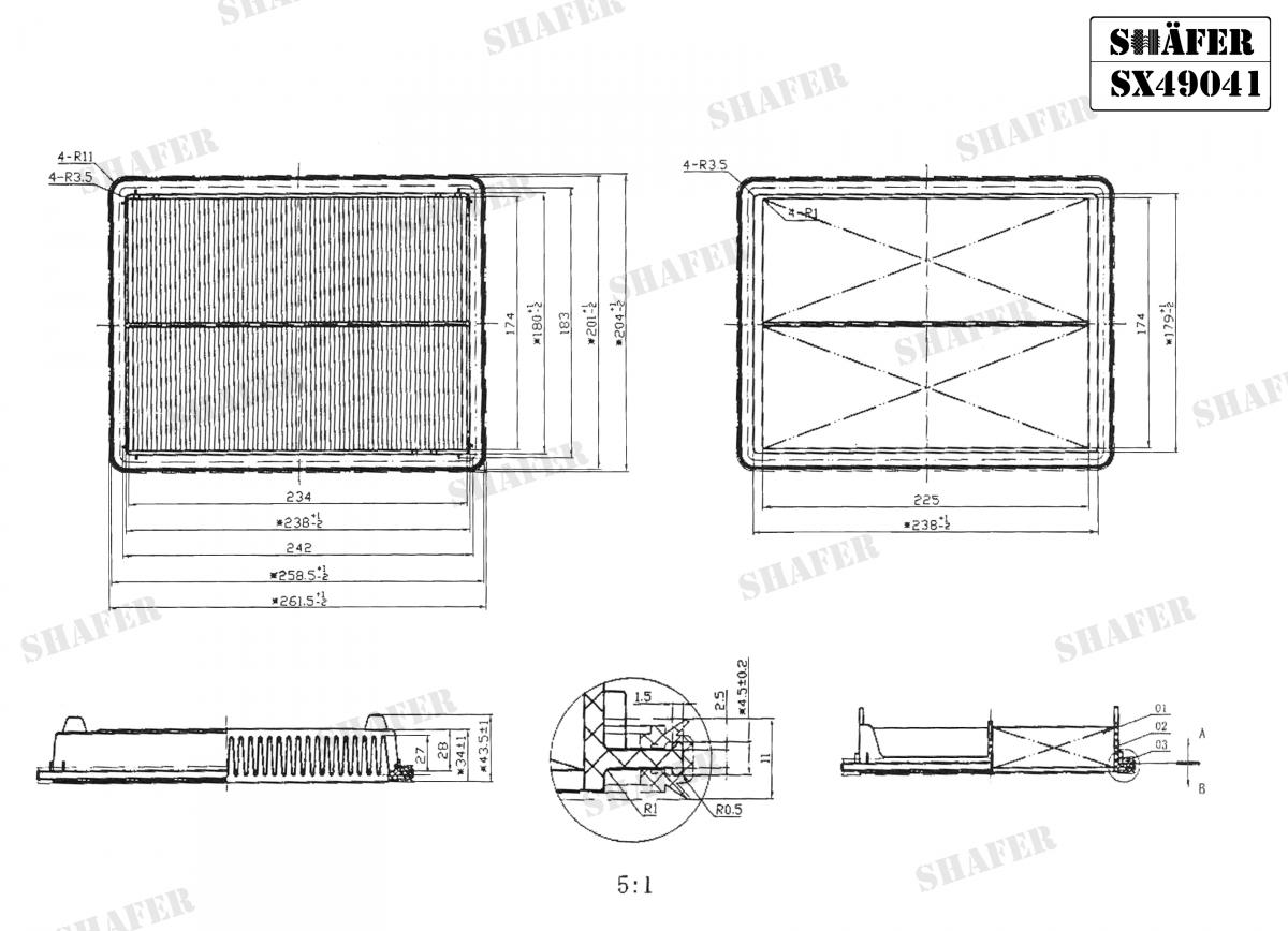 SHAFER - SX49041 - Фільтр повітряний Honda Accord VIII, Crosstour, Acura RL, TL, TSX, 3.5-3.7, 08-15, (USA) SHAFER - SX49041 - Фільтр повітряний Honda Accord VIII, Crosstour, Acura RL, TL, TSX, 3.5-3.7, 08-15, (USA)