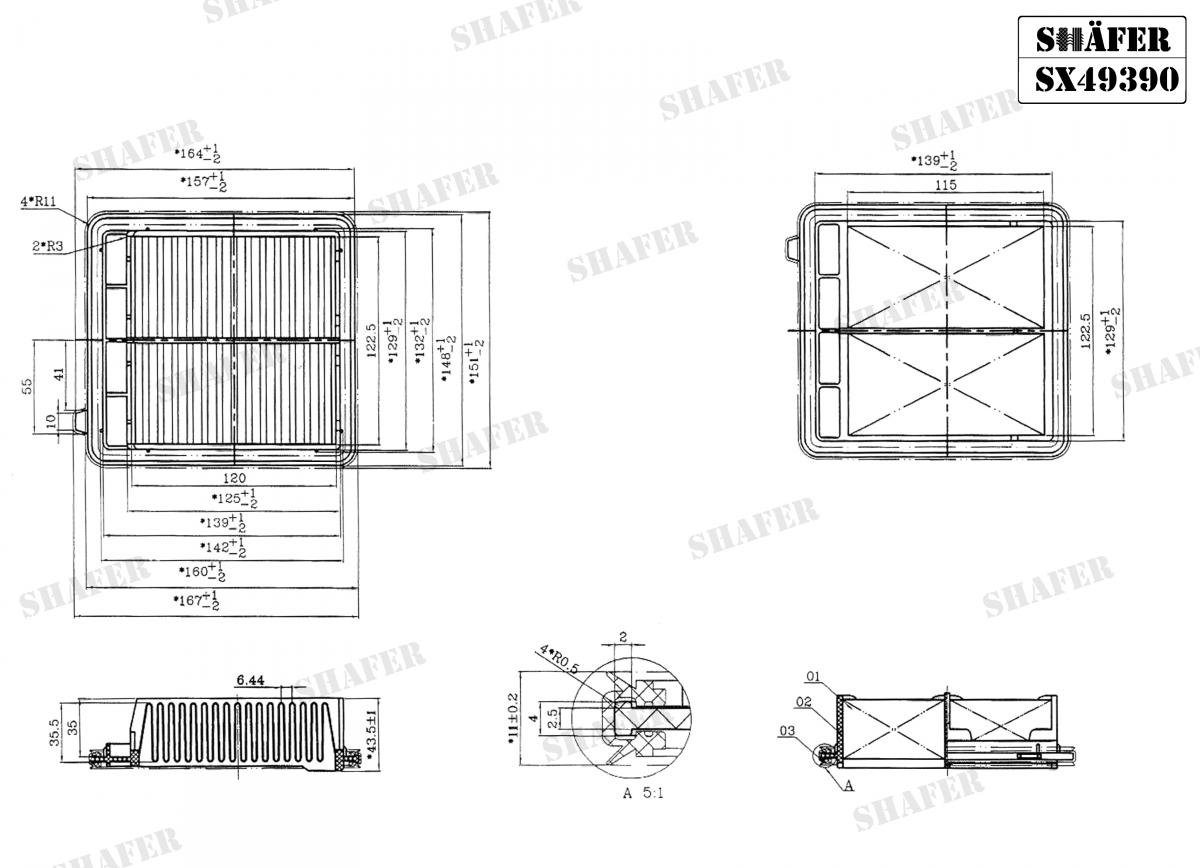 SHAFER - SX49390 - Фільтр повітряний Honda CR-Z 1.5 Hybrid 10-