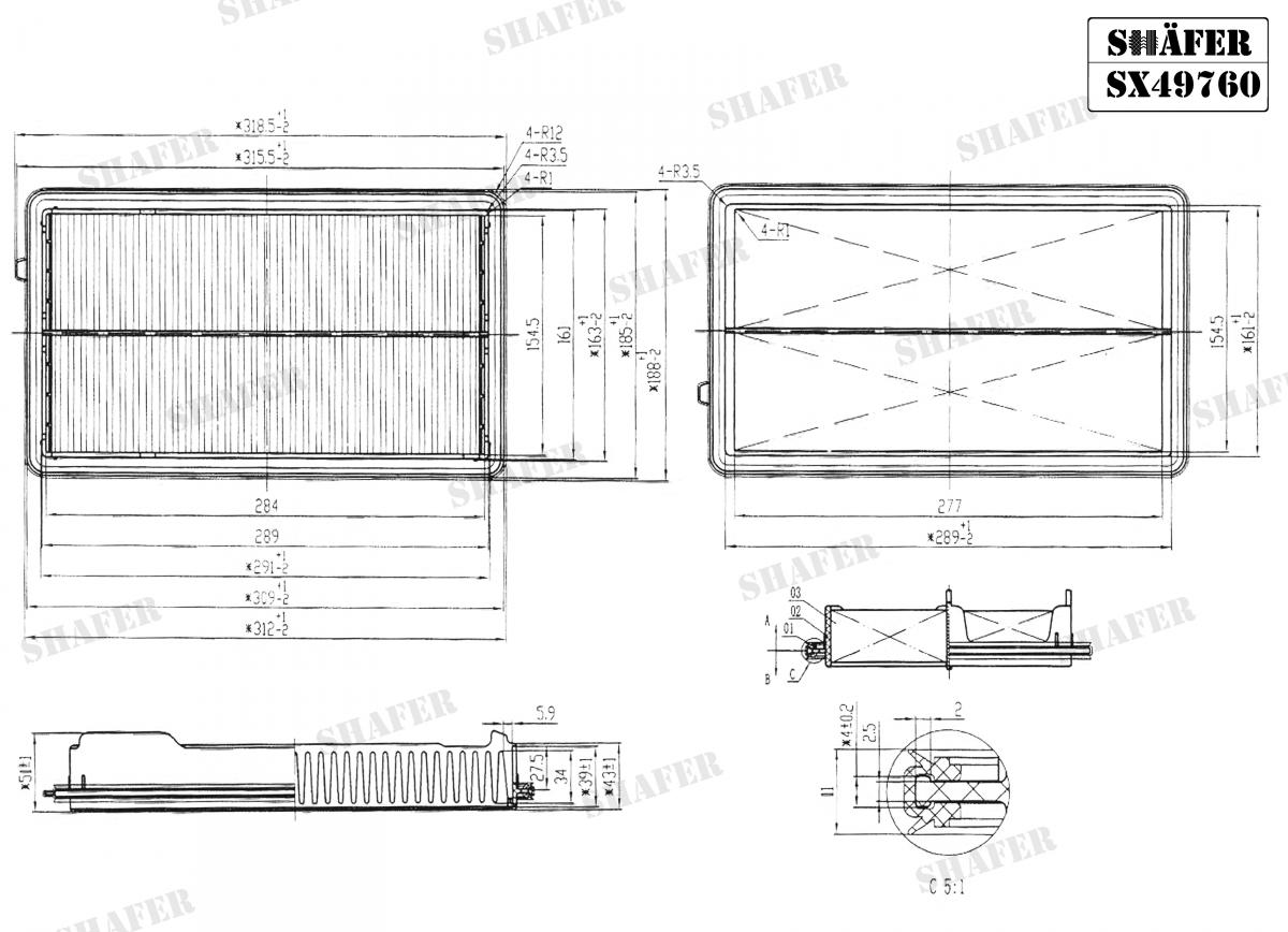 SHAFER - SX49760 - Фiльтр повiтряний Honda Accord 3.5 12-