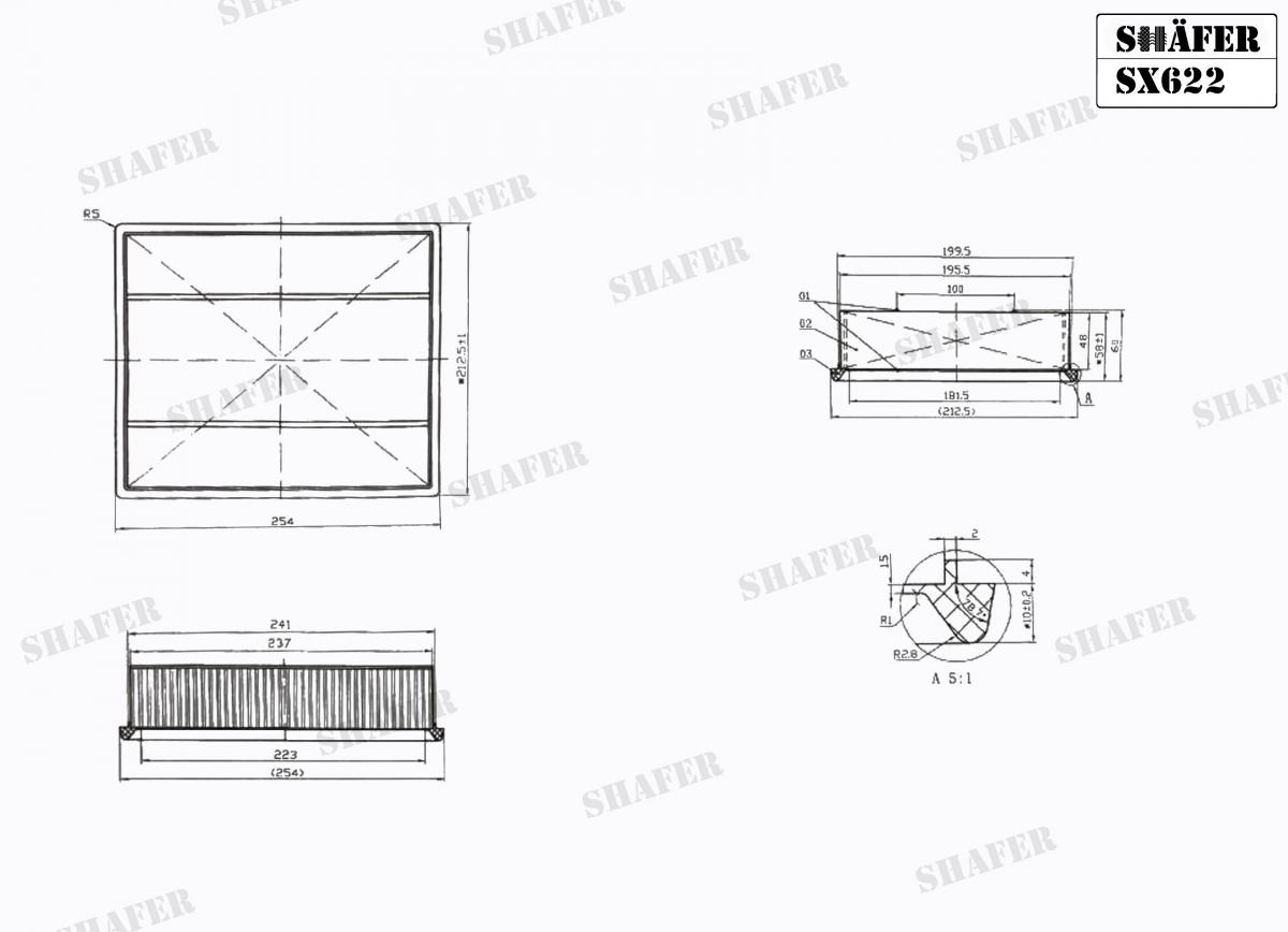 SHAFER - SX622 - Фільтр повітряний Audi A4 94-// VW Passat 96-