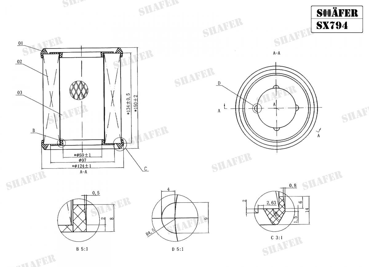 SHAFER - SX794 - Фiльтр повiтряний DB A-klasa 140/160/190 7/97-