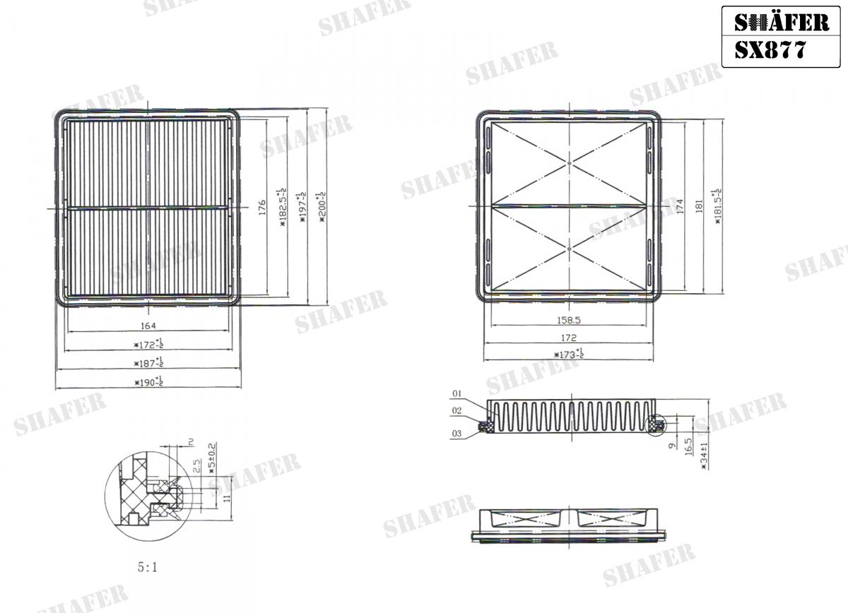 SHAFER - SX877 - Фiльтр повiтряний Daewoo Matiz 0.8
