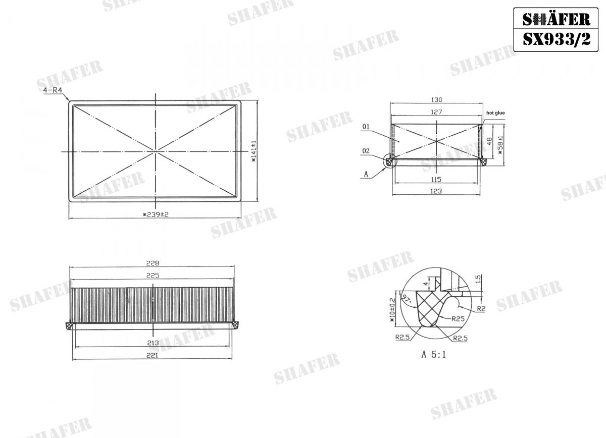 SHAFER - SX933/2 - Фільтр повітряний Renault Clio II, III 1.5DCI/1.6/2.0 16V 05.05-