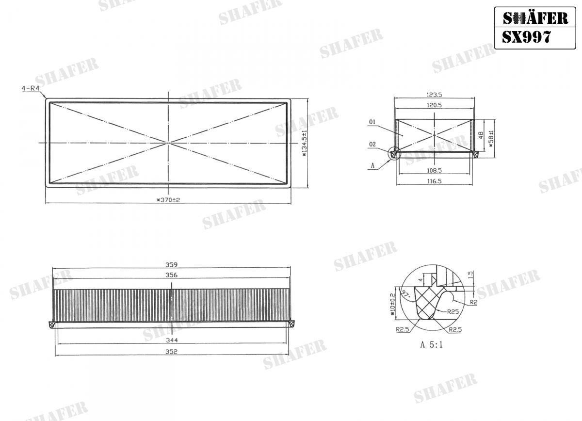 SHAFER - SX997 - Фільтр повітряний VW Caddy II,Polo III 1.9SDI,TDI