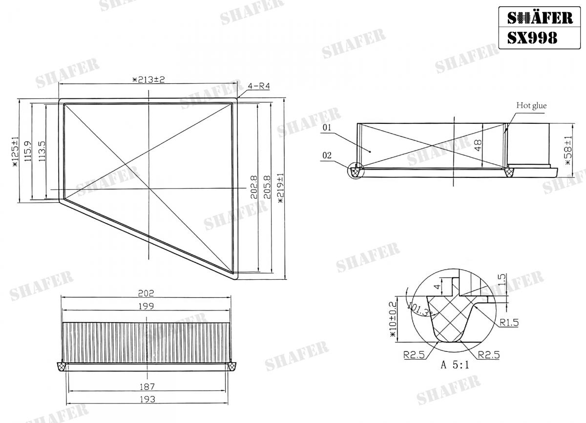 SHAFER - SX998 - Фільтр повітряний Skoda Fabia/VW Polo 1.2 00-