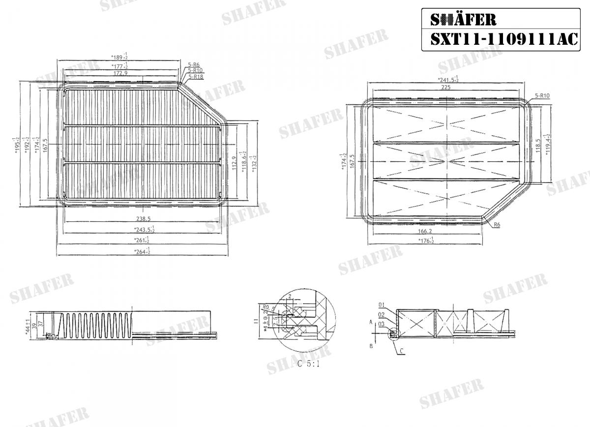 SHAFER - SXT11-1109111AC - Фільтр повітряний Chery Tiggo 3