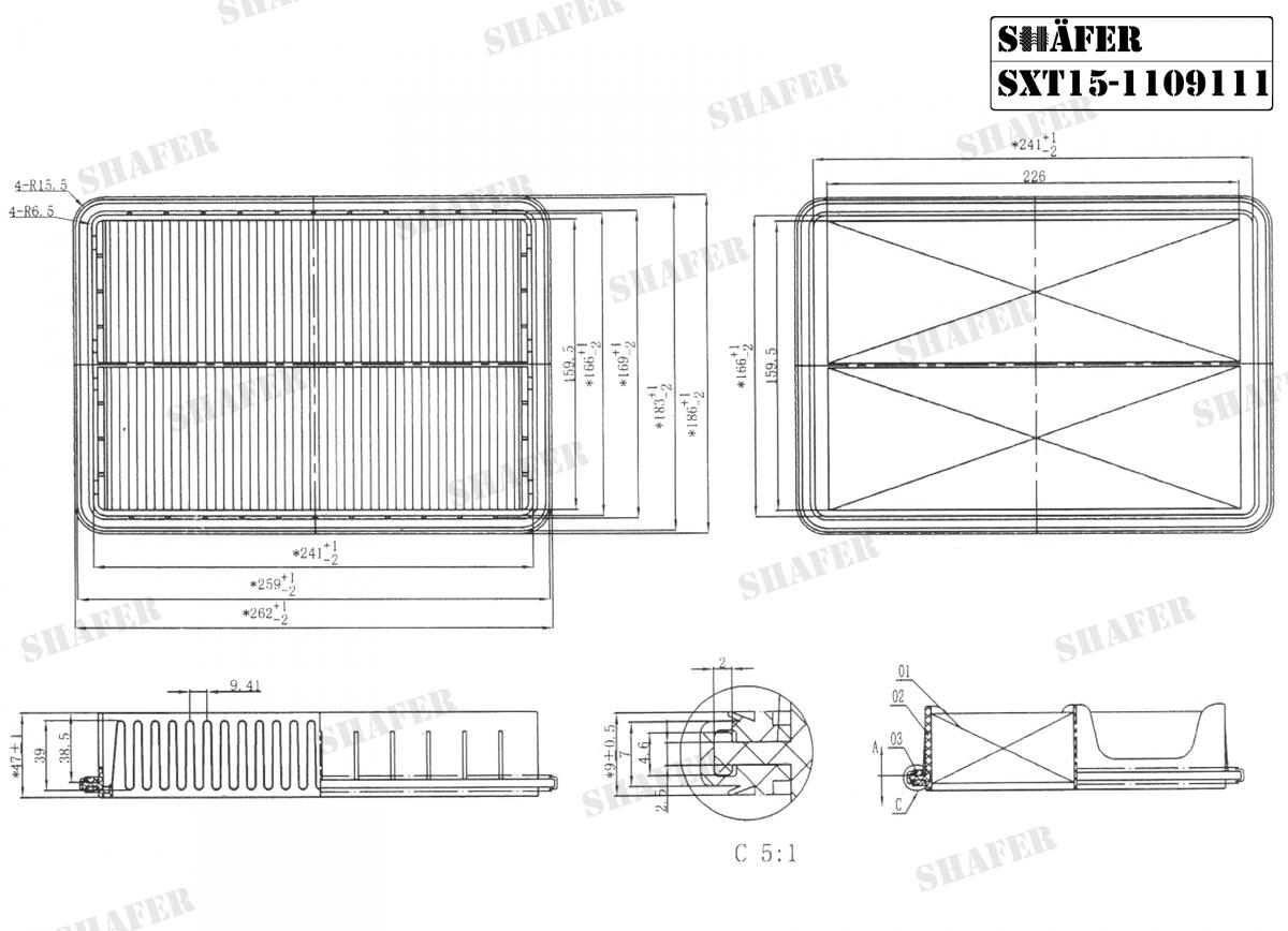 SHAFER - SXT15-1109111 - Фільтр повітряний Chery Tiggo 7