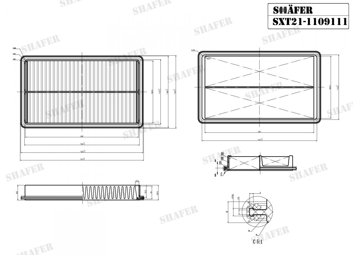 SHAFER - SXT21-1109111 - Фільтр повітряний Chery Tiggo 5